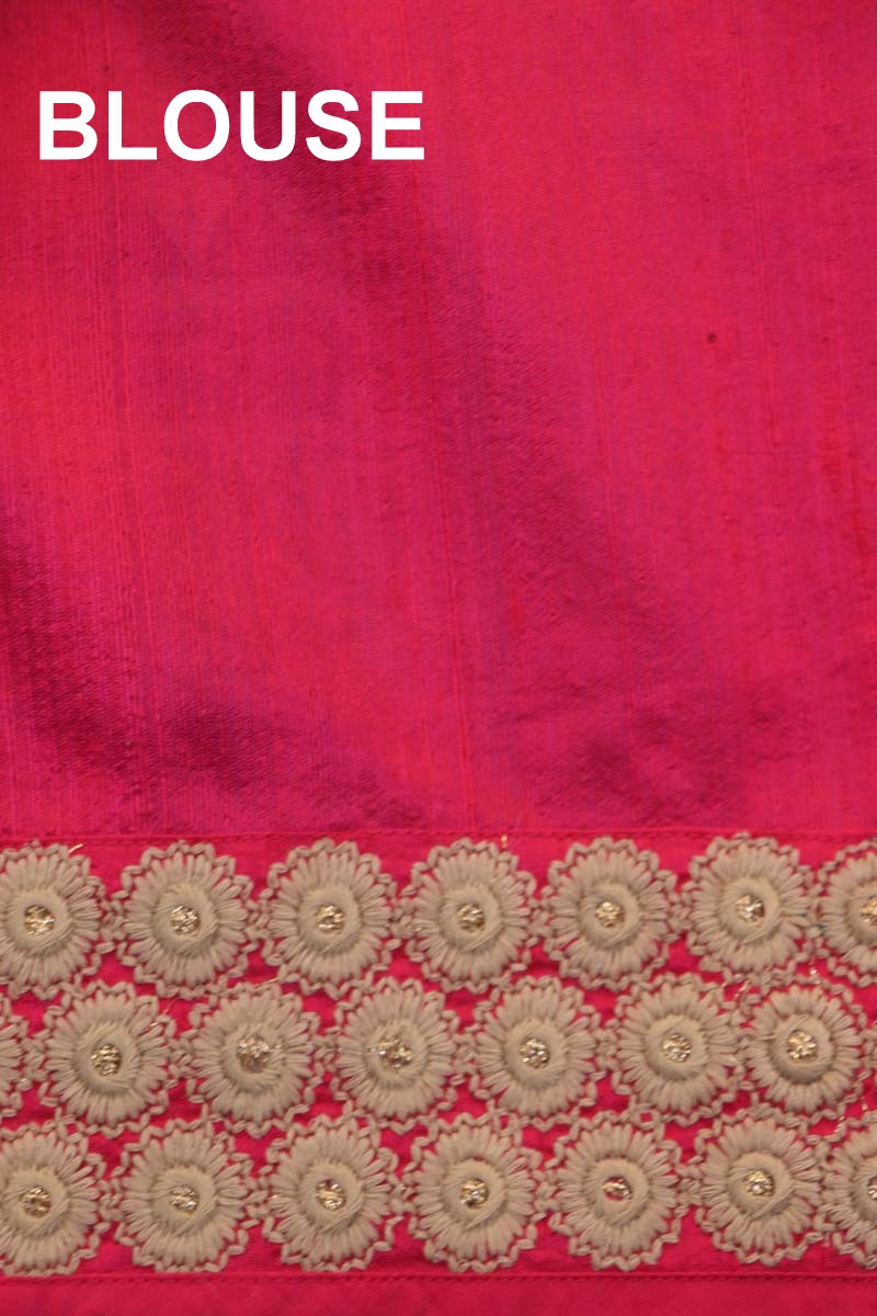 Designer Prints & Embroidery Pure Tussar Silk Saree